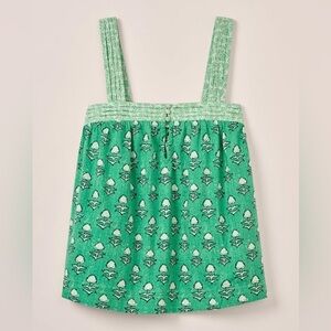 Johnnie-O Elin Block Print Tank Top Ming Green Women’s Size Small